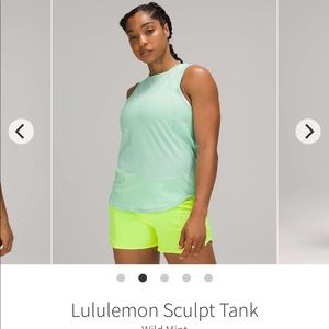 Lululemon sculpt tank new with tag size 4